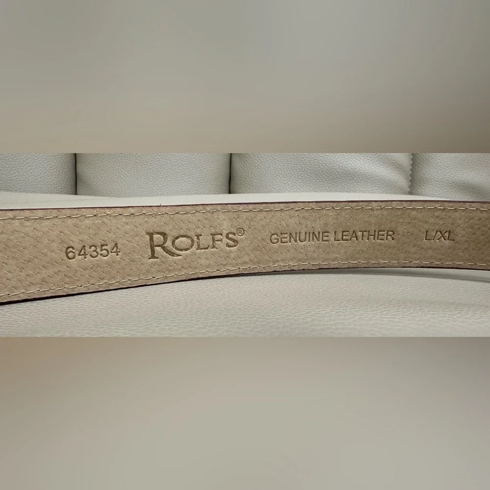 Rolfs Red Patent Leather Ostrich Quill Pattern Belt for Women L/XL Silver Buckle